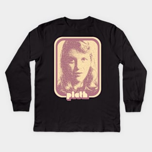 Sylvia Plath //// Retro Fan Art Design Kids Long Sleeve T-Shirt